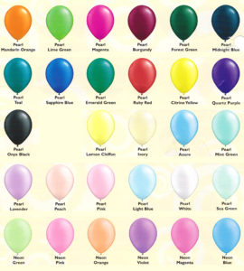 Colors of balloons Paper Plus offers