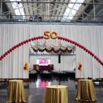 50th birthday party balloon arch