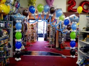 huge indoor balloon arch