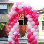 pink balloon arch