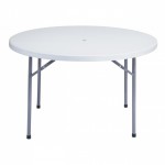 45" Round Plastic Folding Table With Umbrella Hole Rental