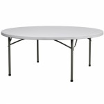 60" diameter Round Plastic Folding Table for Rent