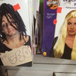Black dreads wig and long blond wig