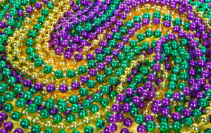 Colorful Mardi Gras beads