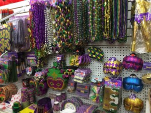Mardi gras beads and masks
