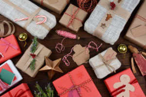 beautifully wrapped gifts and accessories
