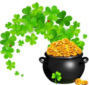 4-leaf-clovers-and-pot-of-gold-to-decorate-leprechaun-trap