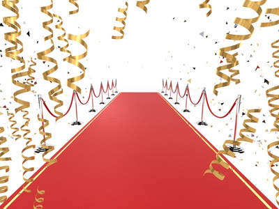 red carpet and streamer for oscars