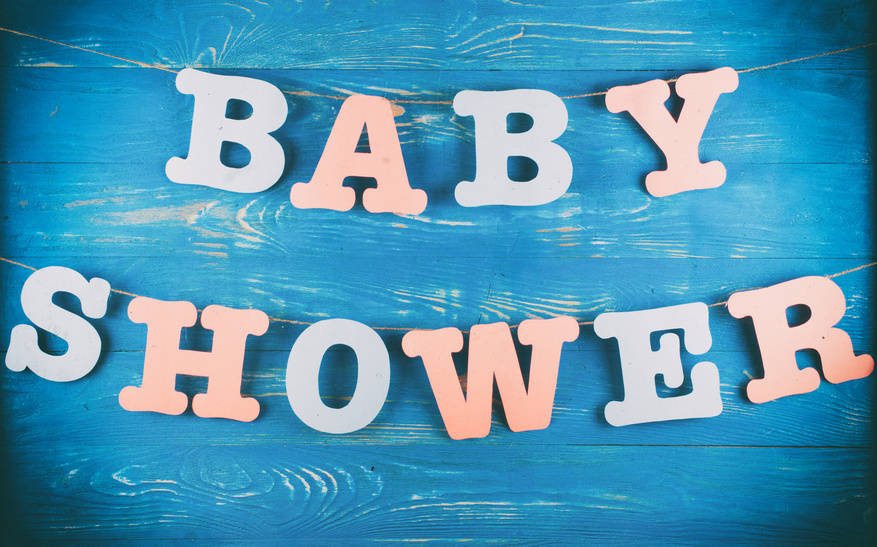 baby shower spelled in blocks